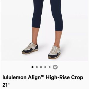 Size 8 Navy “Align” high rise crop leggings
